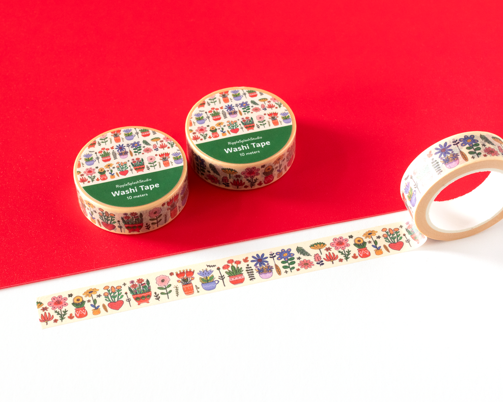 Floral Plant Pots Washi Tape