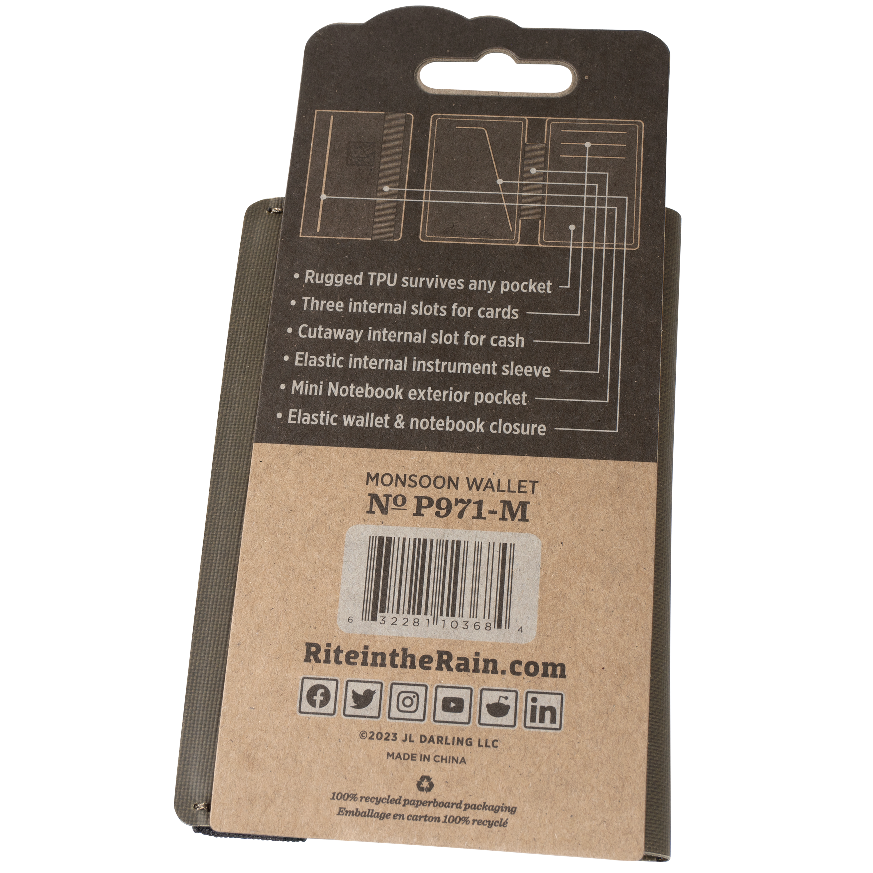 Rite in the Rain Monsoon Field Wallet, 3.5" x 6.5"