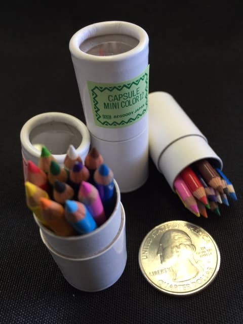 12 mini pencils in mini paper tube