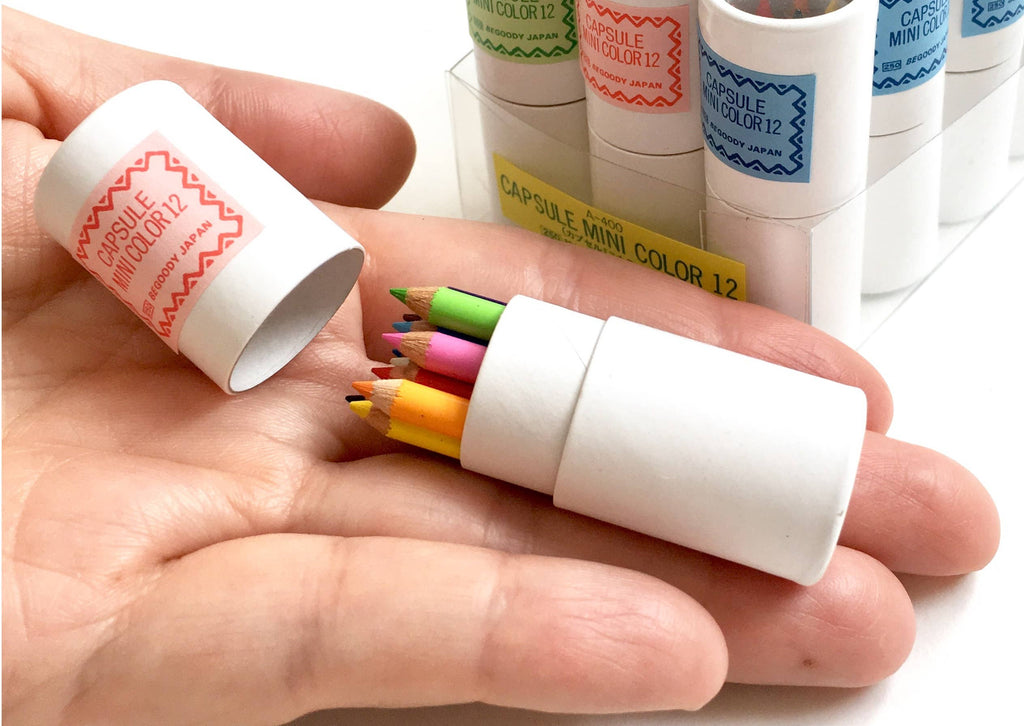 12 mini pencils in mini paper tube