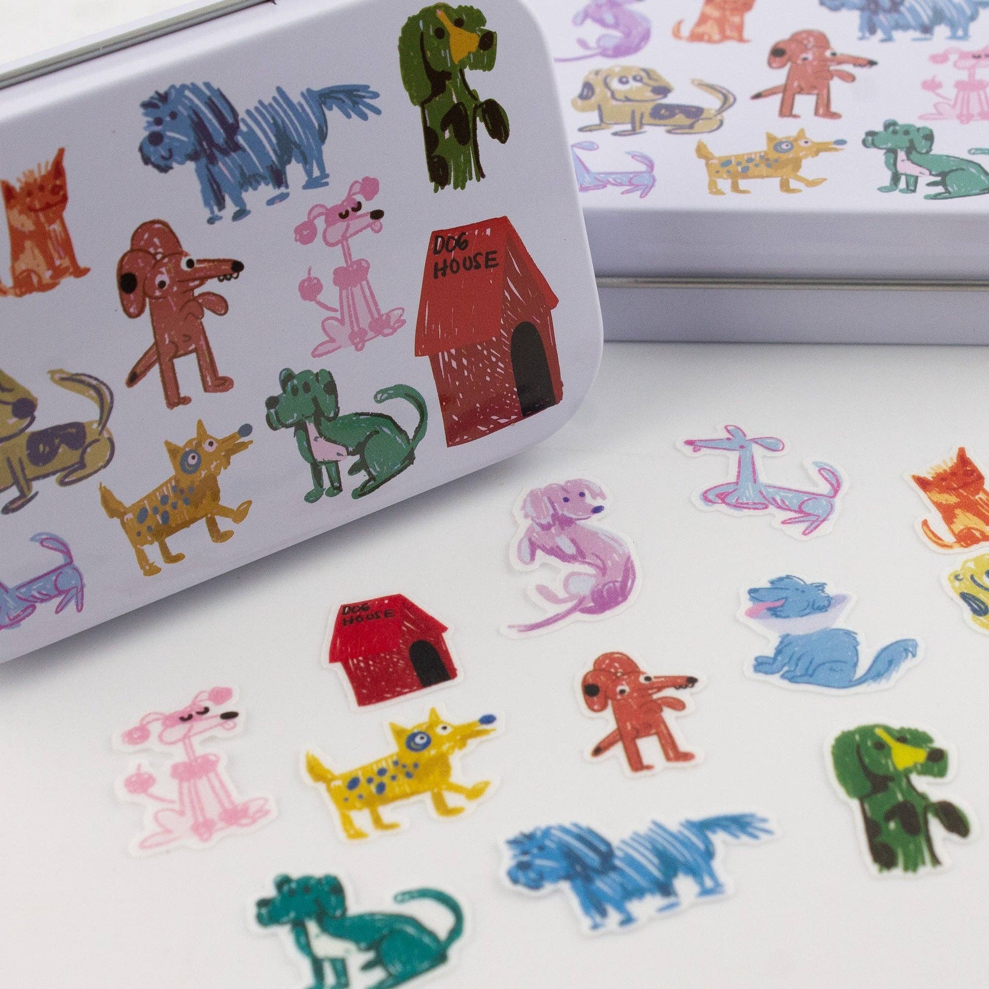Dog Park Washi Flake and Stationery Trinket Tin