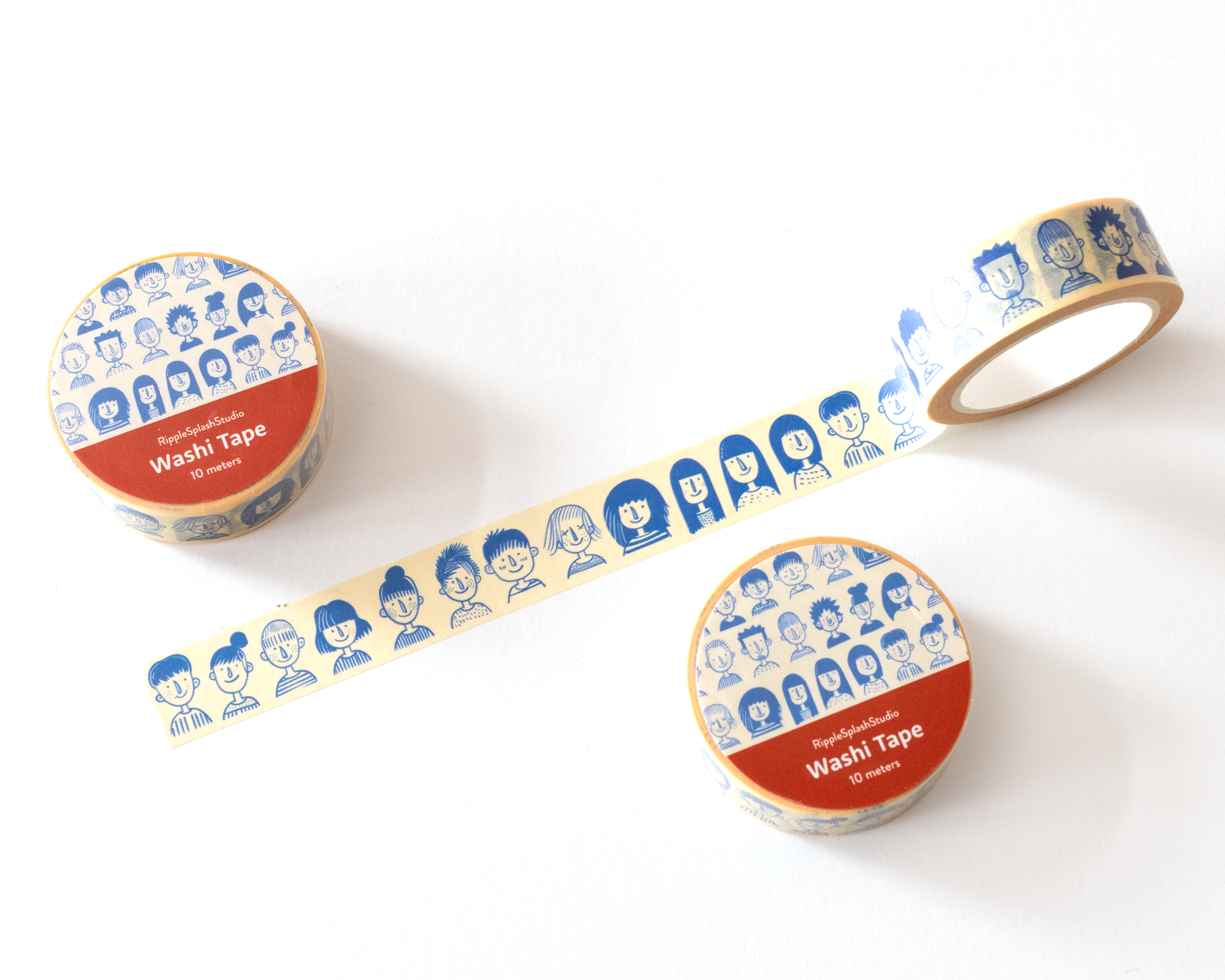 Illustrated Faces Washi Tape