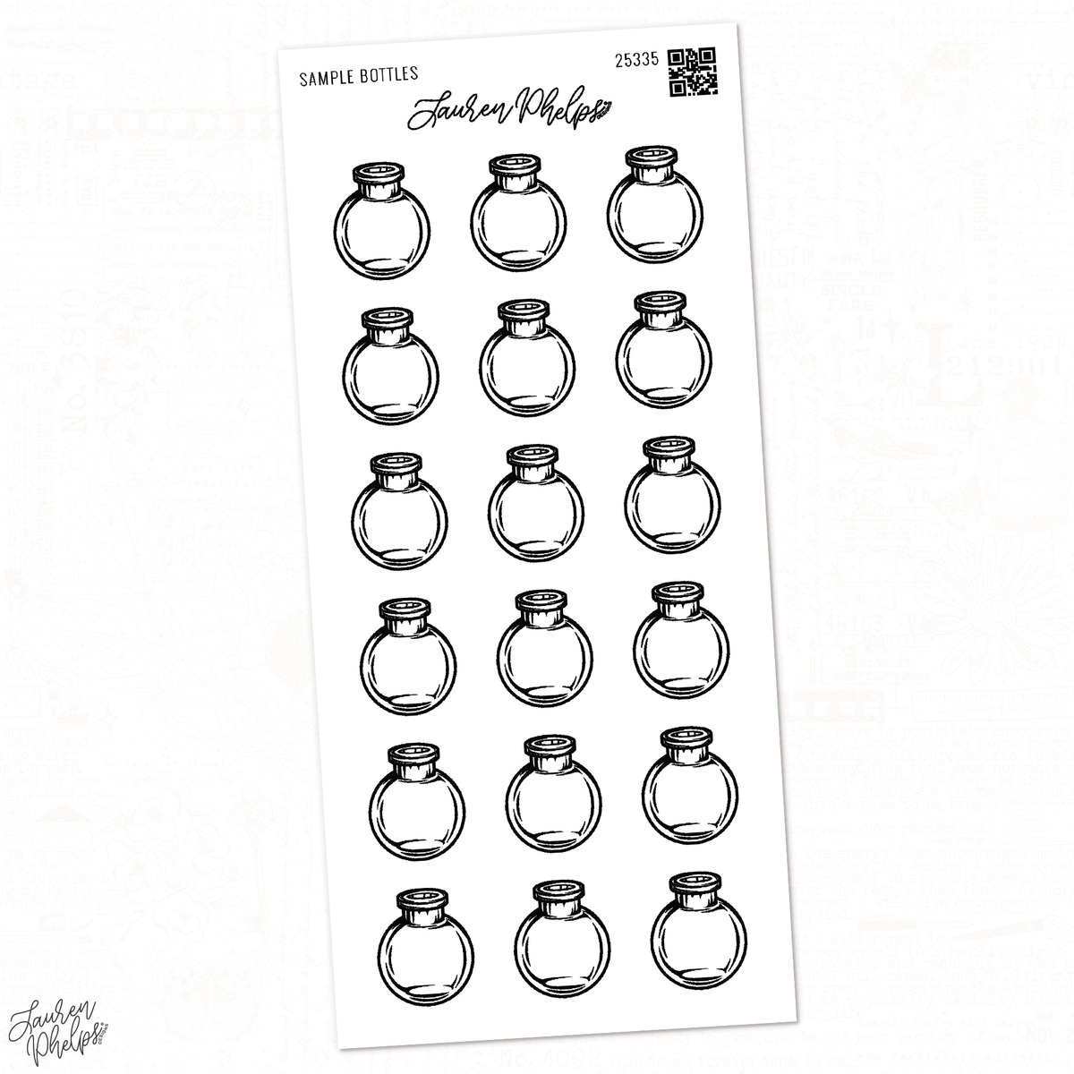 Lauren Phelps Sample Bottles deco sticker sheet