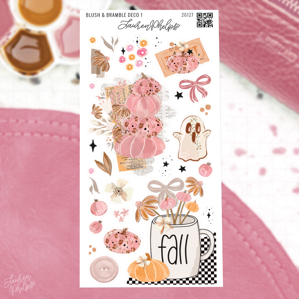 Lauren Phelps Blush & Bramble Deco 1 vinyl sticker sheet