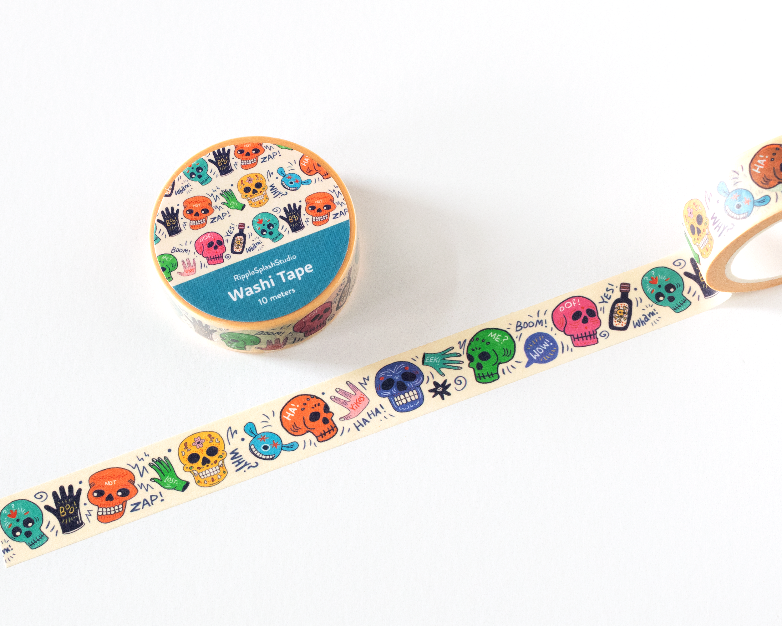 Colorful Skulls Washi Tape