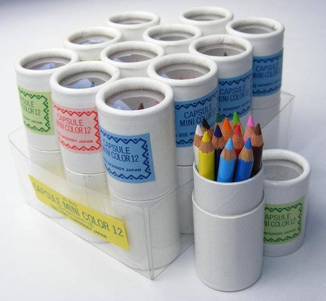 12 mini pencils in mini paper tube