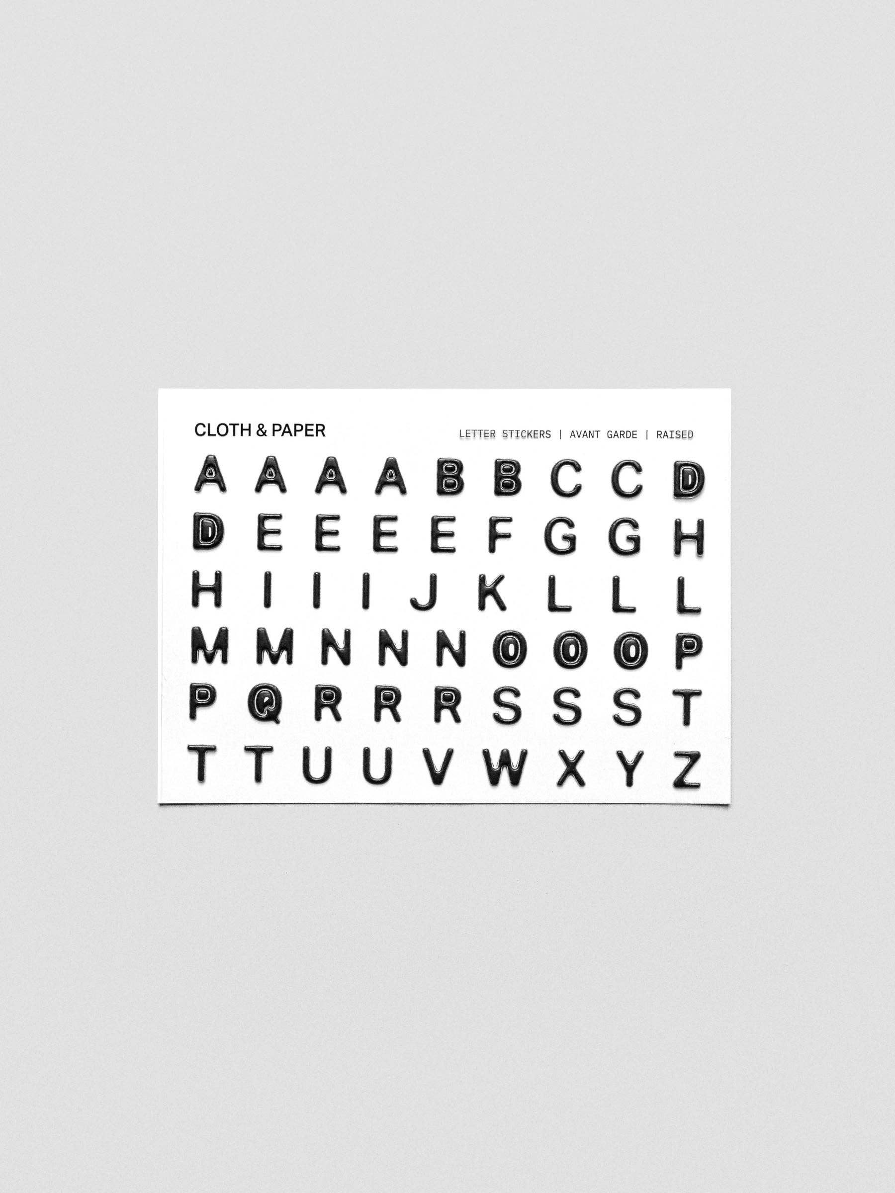 Raised Letter Stickers