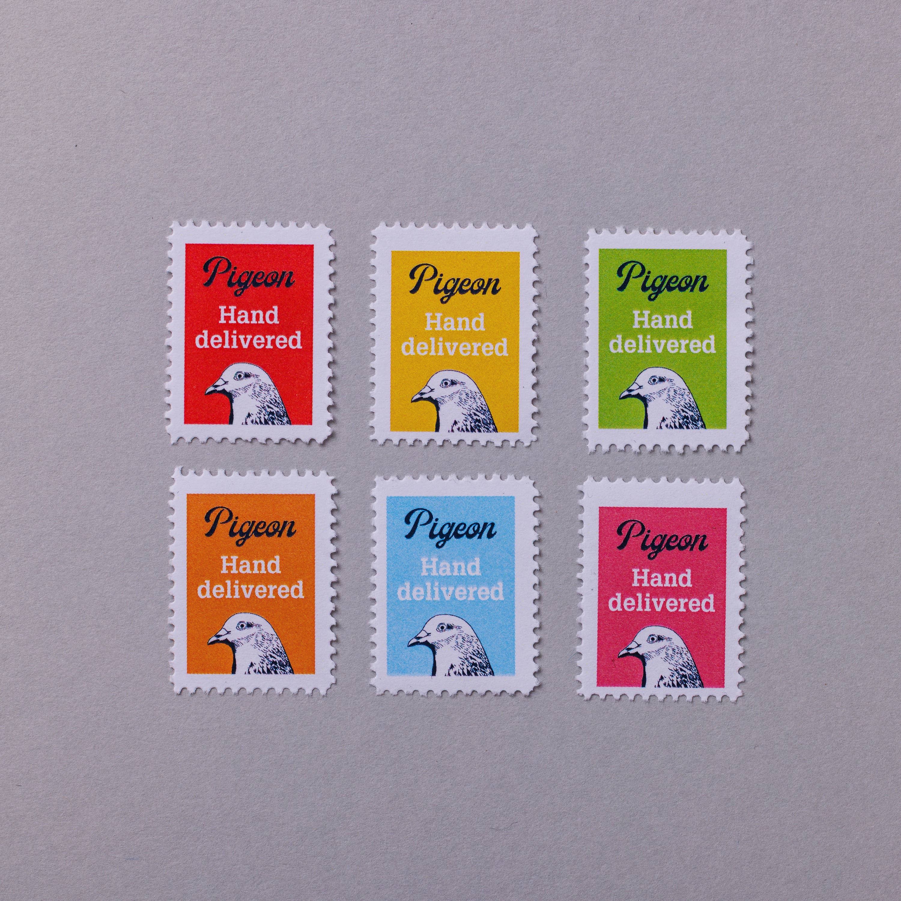 Hand-delivered Pigeon stamps