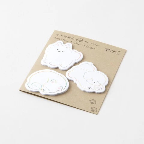 Midori Sticky Notes - White Dog