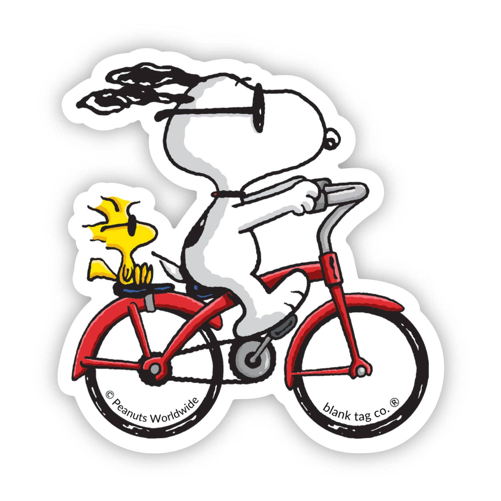 Peanuts® Waterproof Sticker - Snoopy Riding A Bicycle