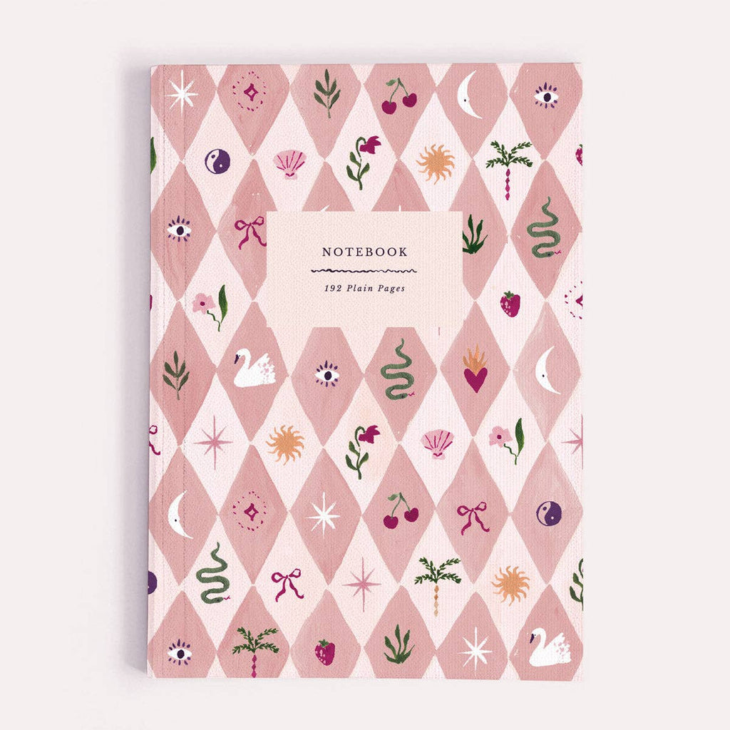 Blush Harlequin Notebook | Plain Page Journal | Notebooks