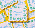 Letterpress Thank You Notecard Set—Floral Cross Stitch