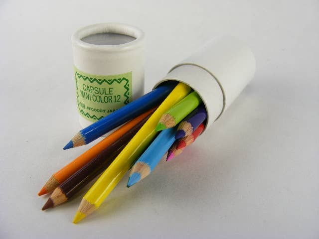 12 mini pencils in mini paper tube