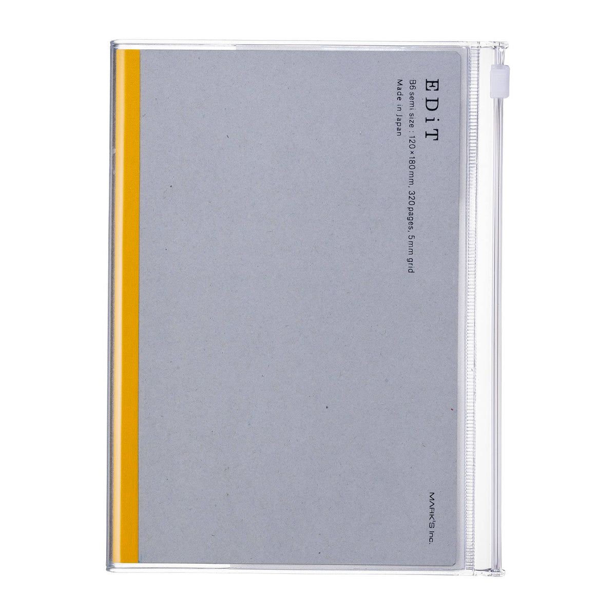 EDiT B6 Grid Notebook with PVC Cover & Zipper Pocket