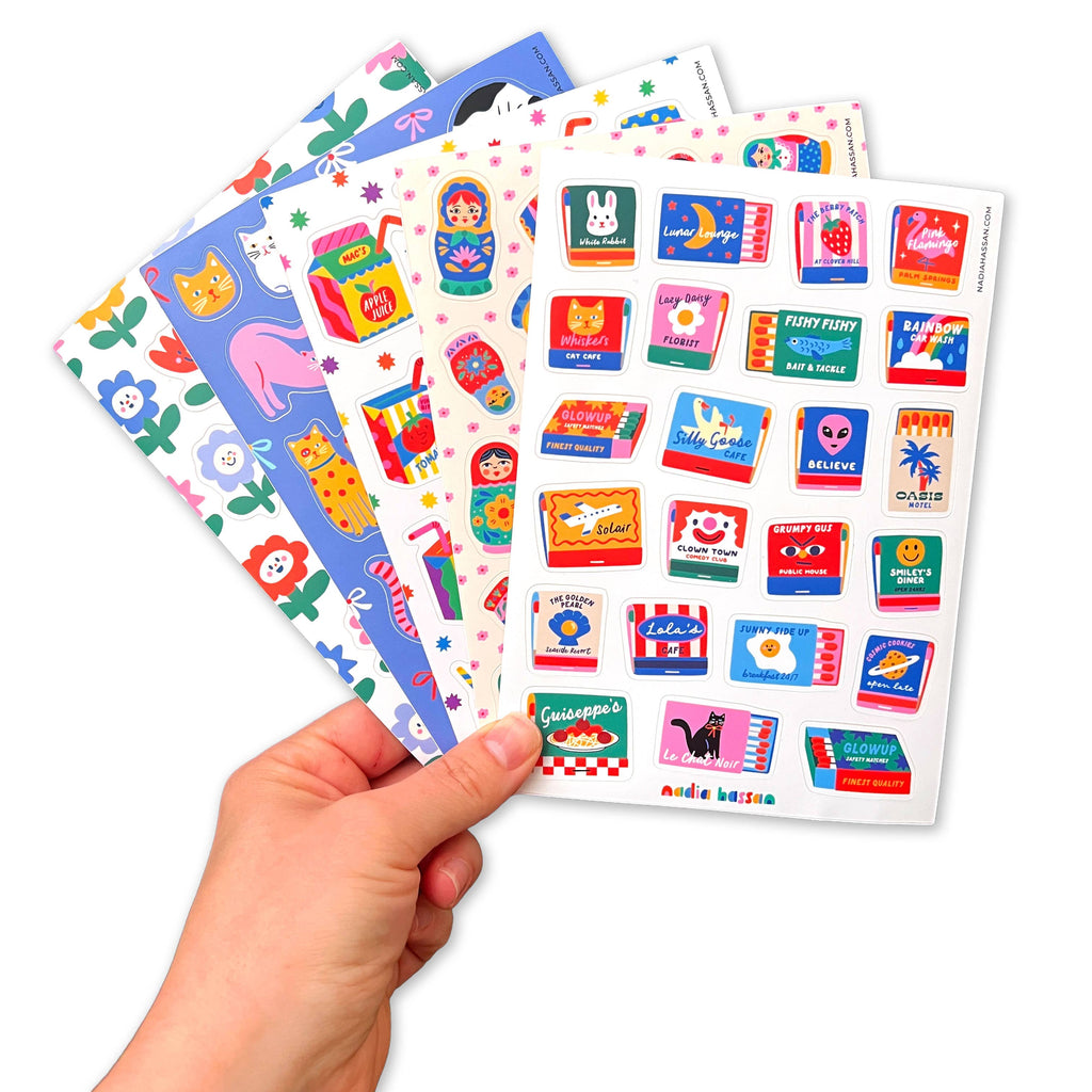 Pretty Kitties 5x7 Sticker Sheet