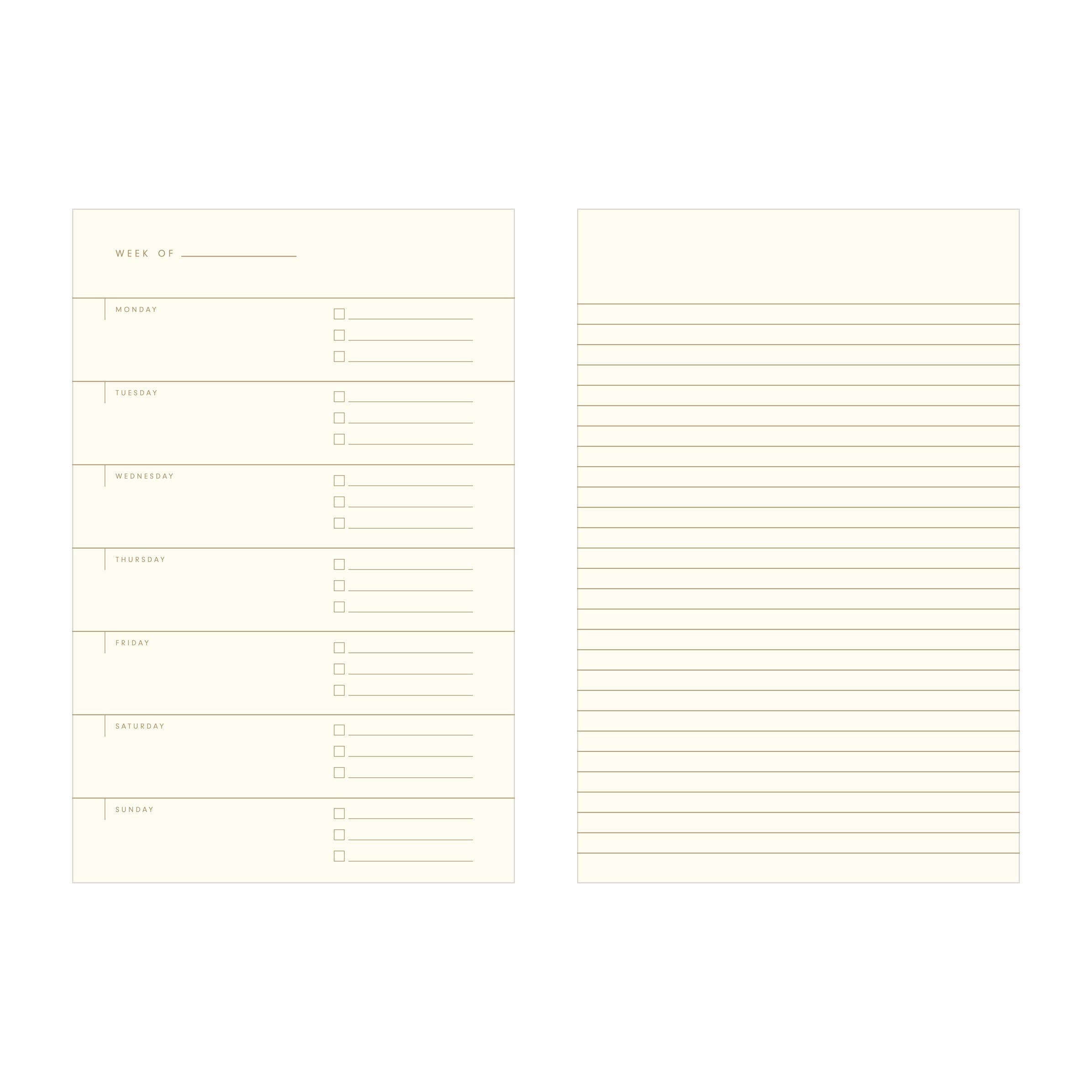 Ruler Grid Undated Weekly Planner Journal