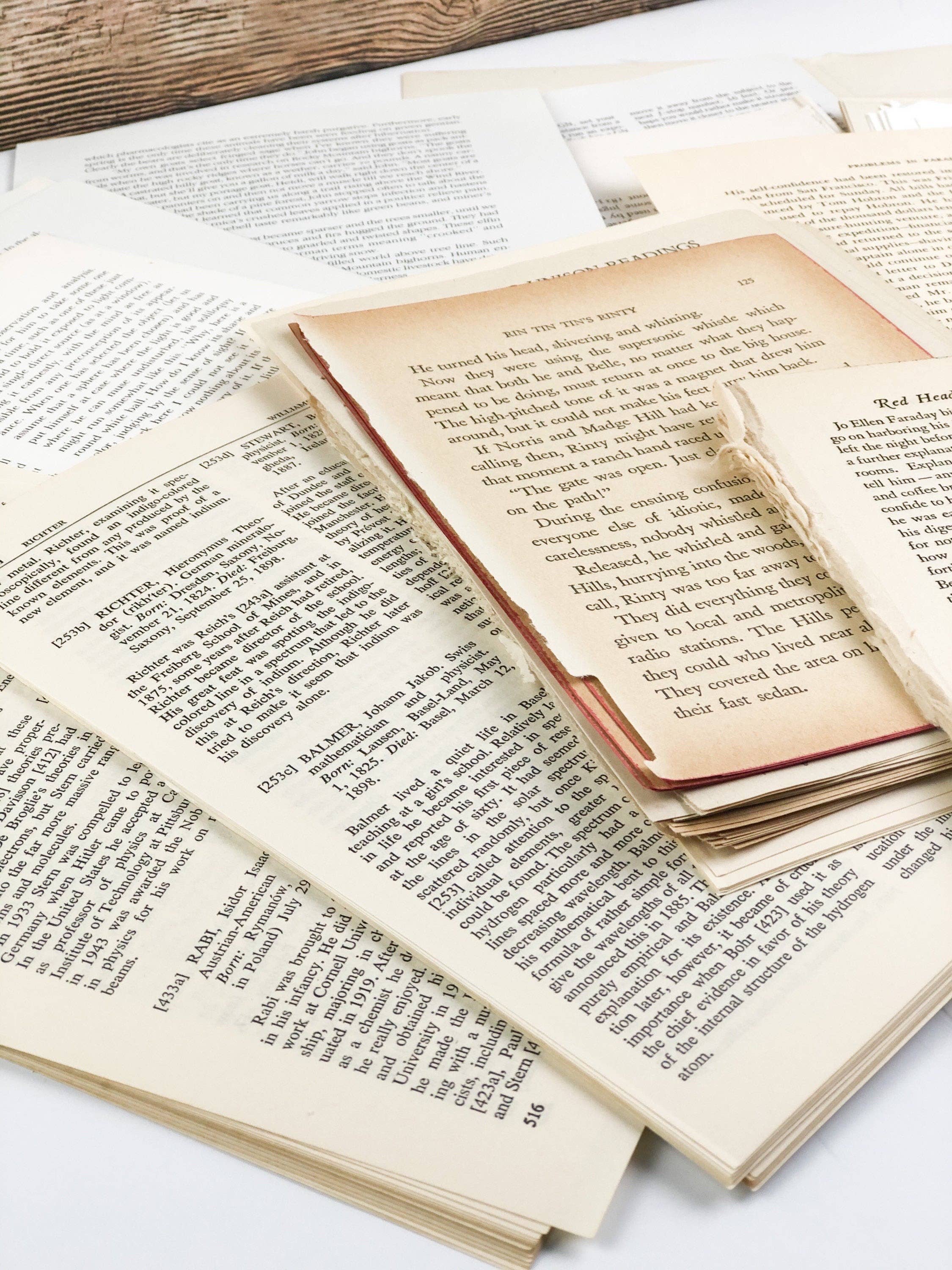Vintage Book Pages for Collage, Junk Journaling and Art