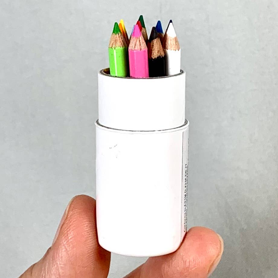 12 mini pencils in mini paper tube