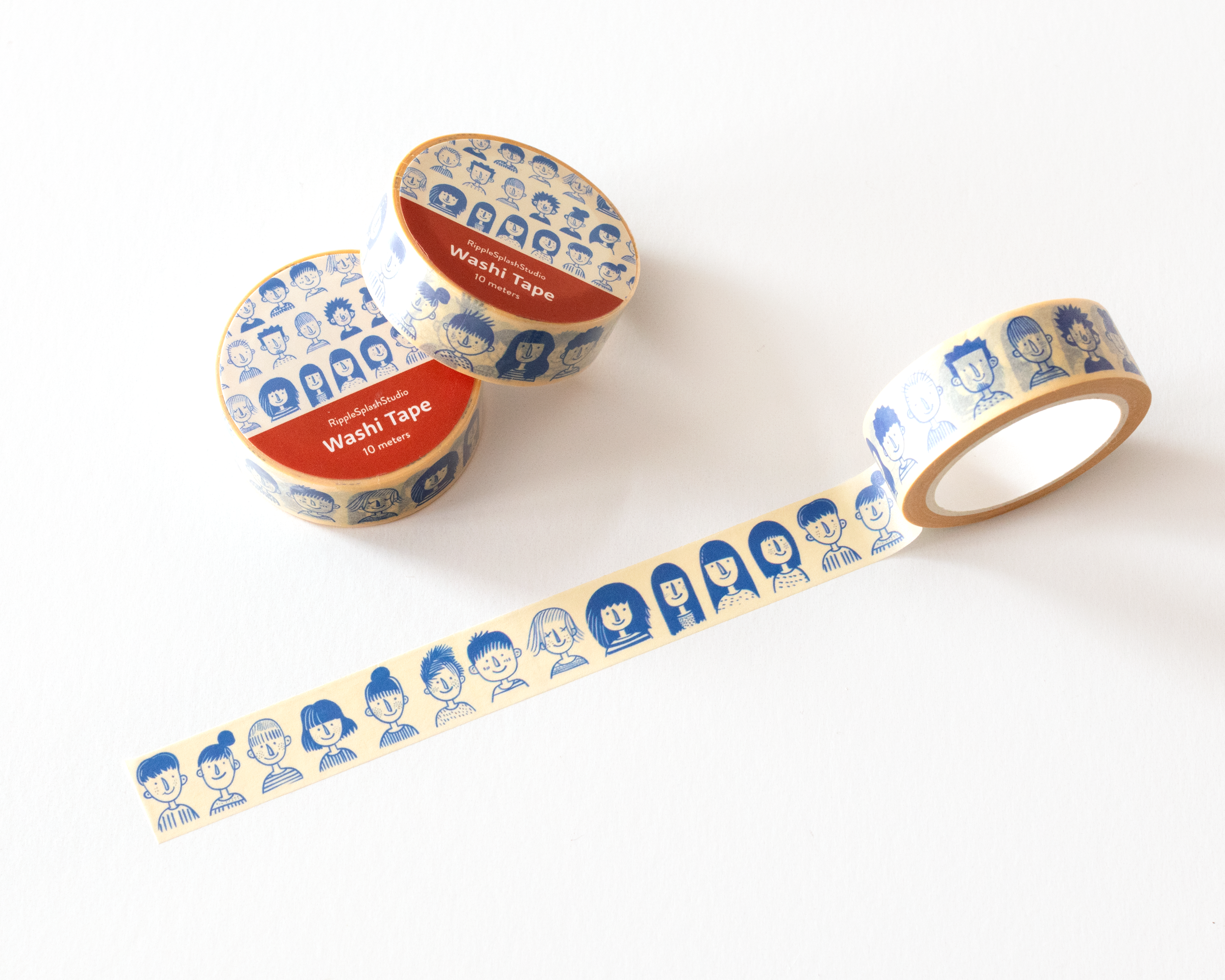 Illustrated Faces Washi Tape