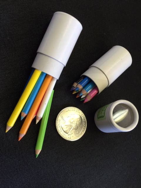 12 mini pencils in mini paper tube
