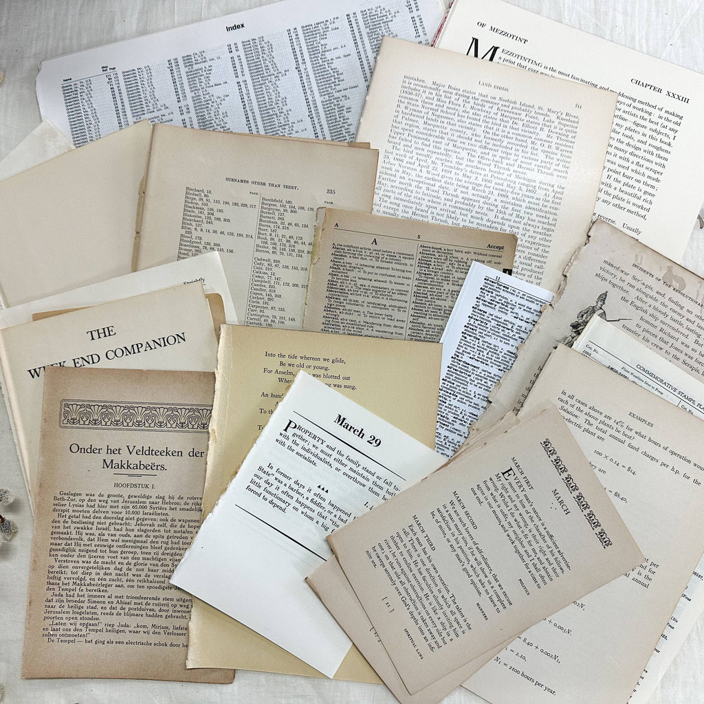 Vintage Book Pages for Collage, Junk Journaling and Art