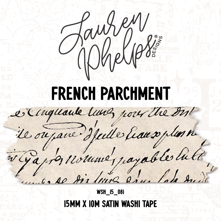 Lauren Phelps French Parchment 15mm satin washi tape