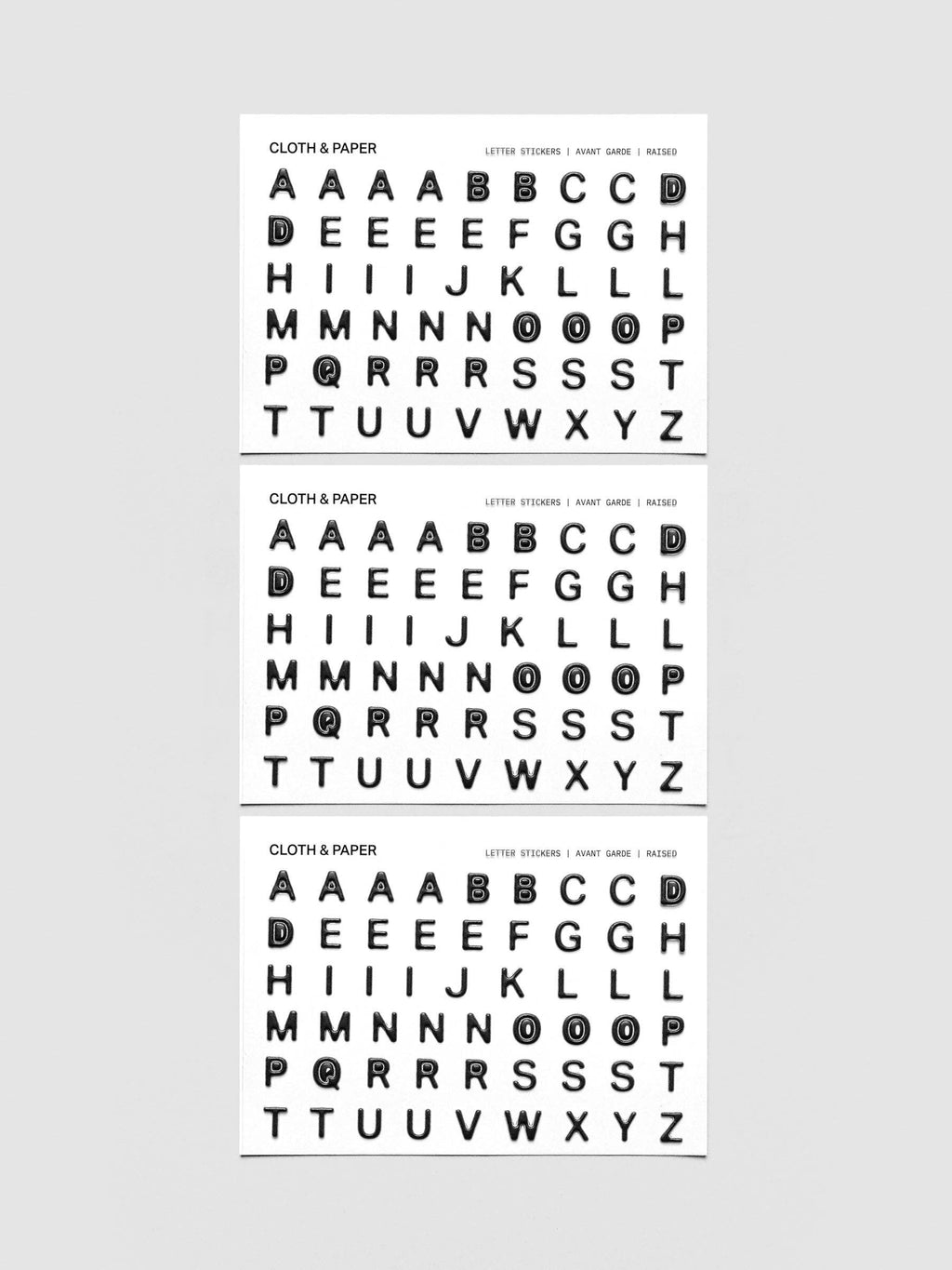 Raised Letter Stickers