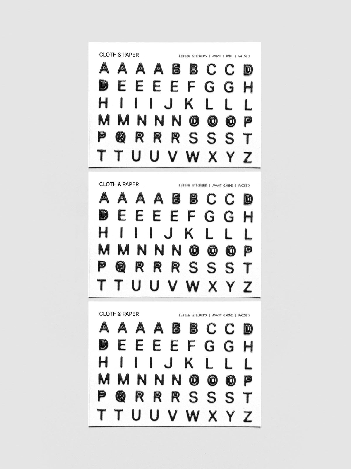 Raised Letter Stickers