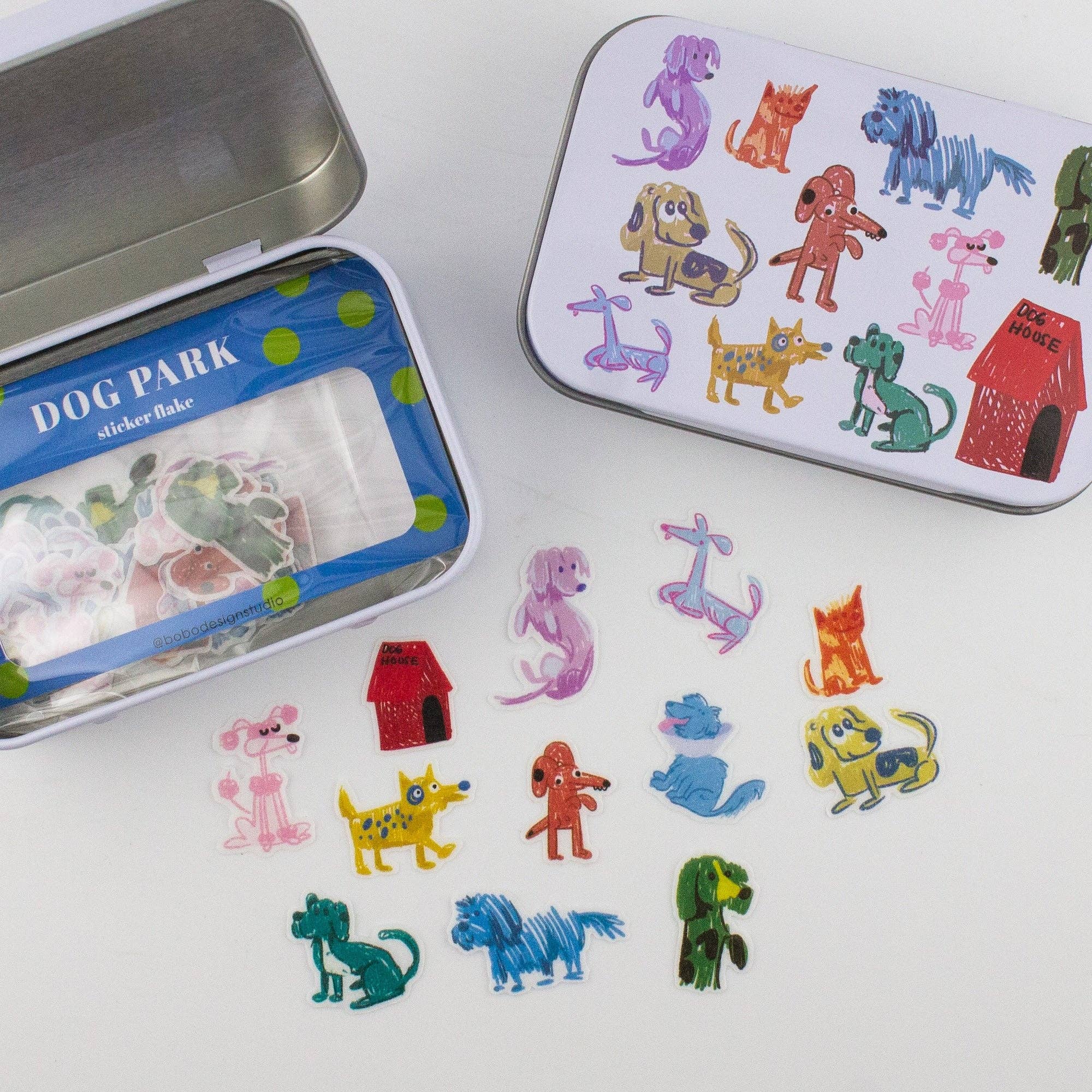 Dog Park Washi Flake and Stationery Trinket Tin