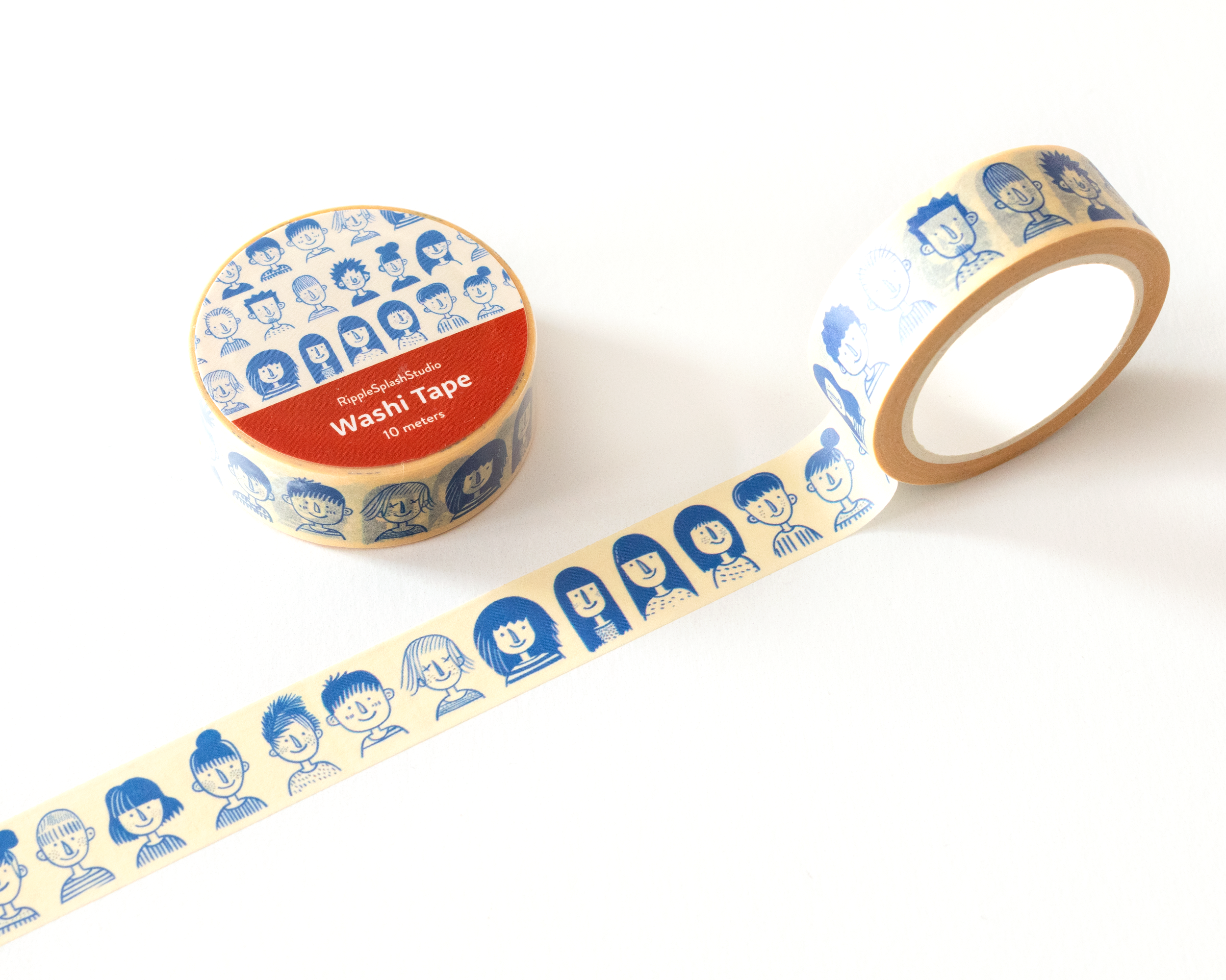 Illustrated Faces Washi Tape