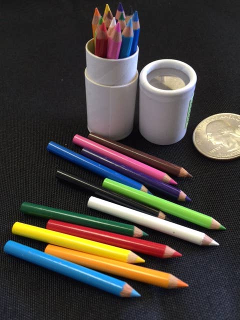 12 mini pencils in mini paper tube