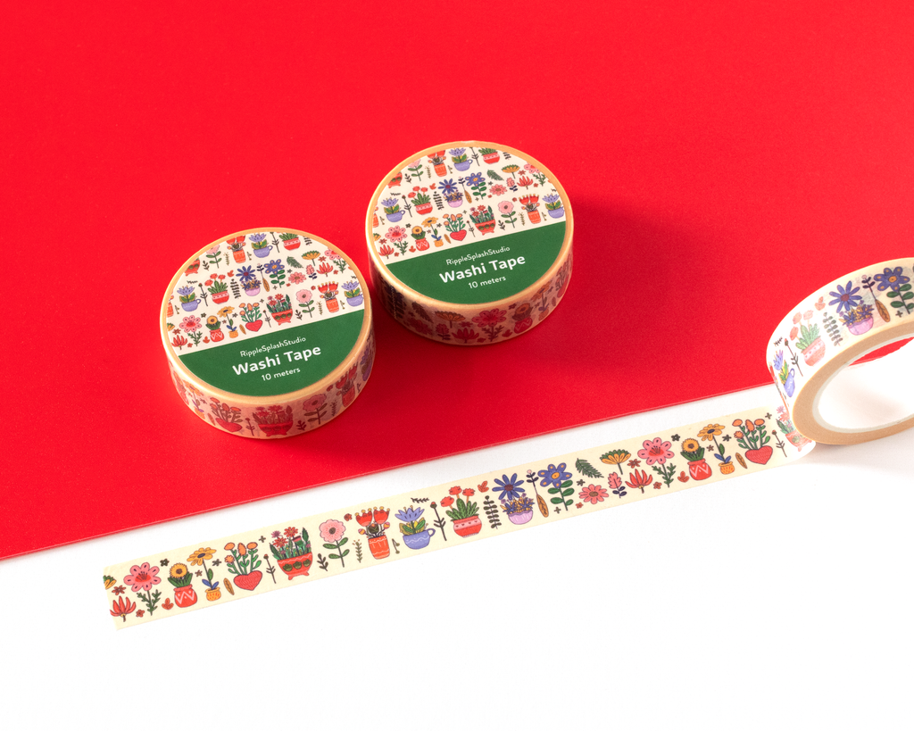 Floral Plant Pots Washi Tape