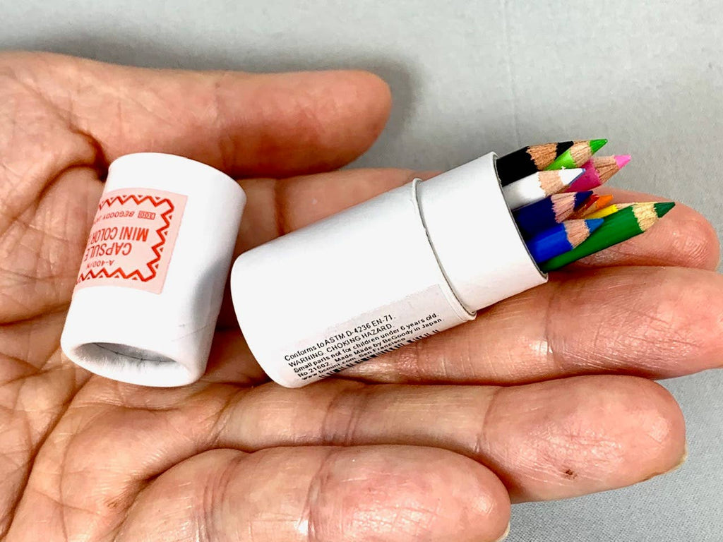 12 mini pencils in mini paper tube