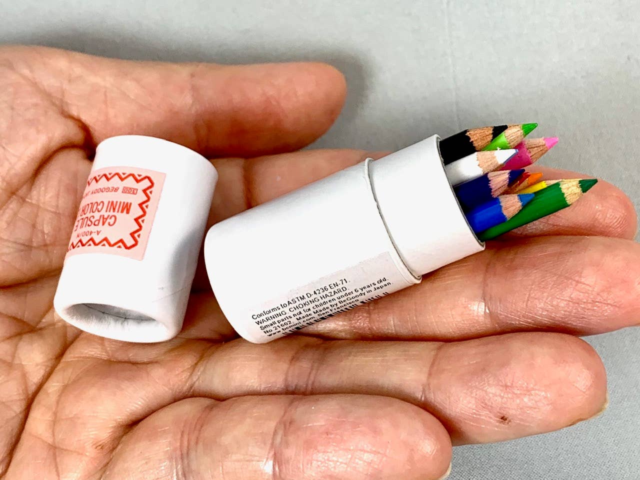 12 mini pencils in mini paper tube