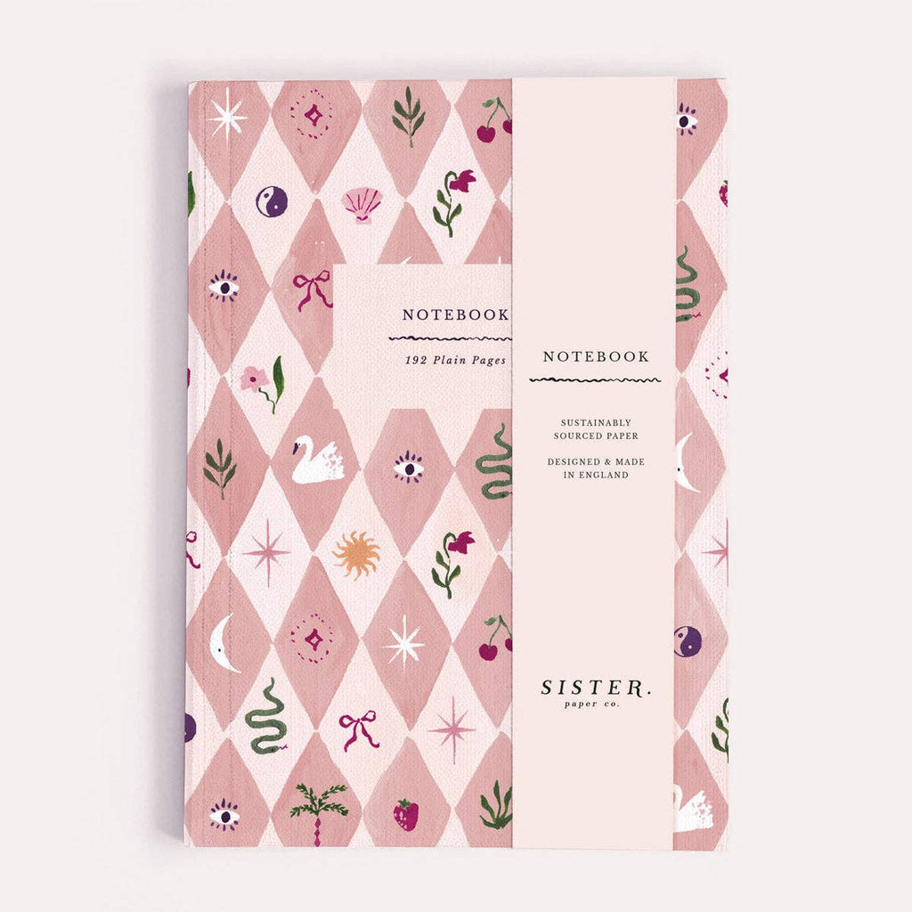 Blush Harlequin Notebook | Plain Page Journal | Notebooks
