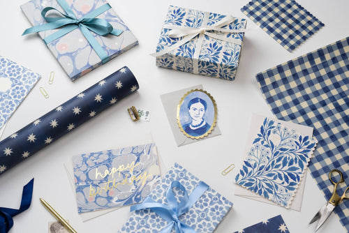 Blue Flora 'Thank You' Card
