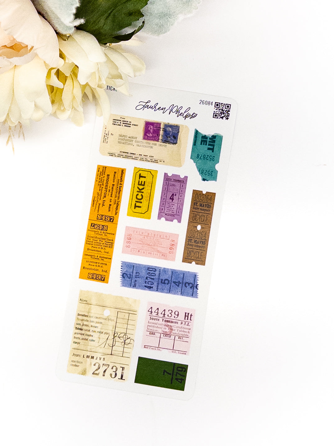 Lauren Phelps Tickets deco sticker sheet