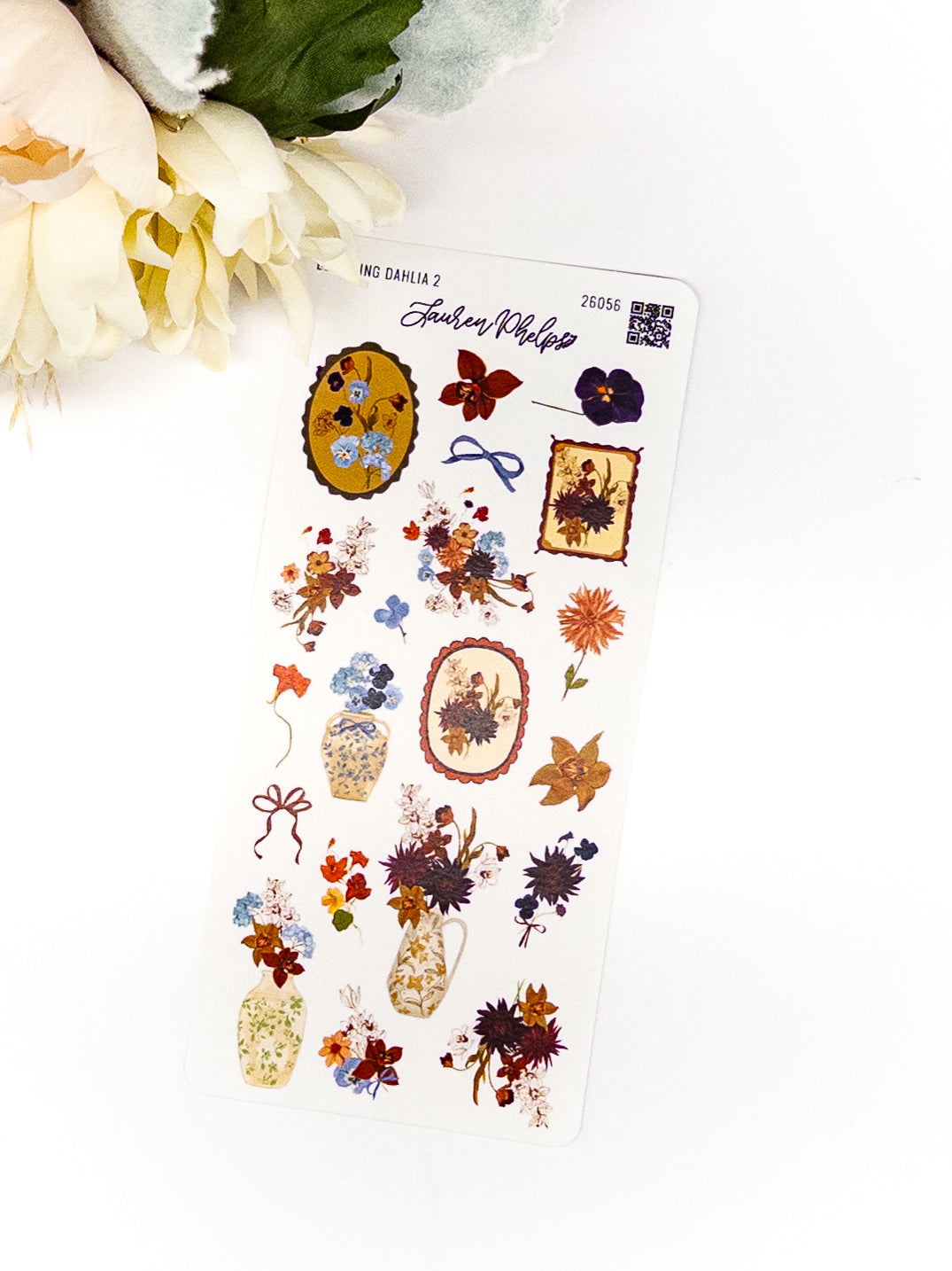 Lauren Phelps Blooming Collection Dahlia 2 deco sticker sheet