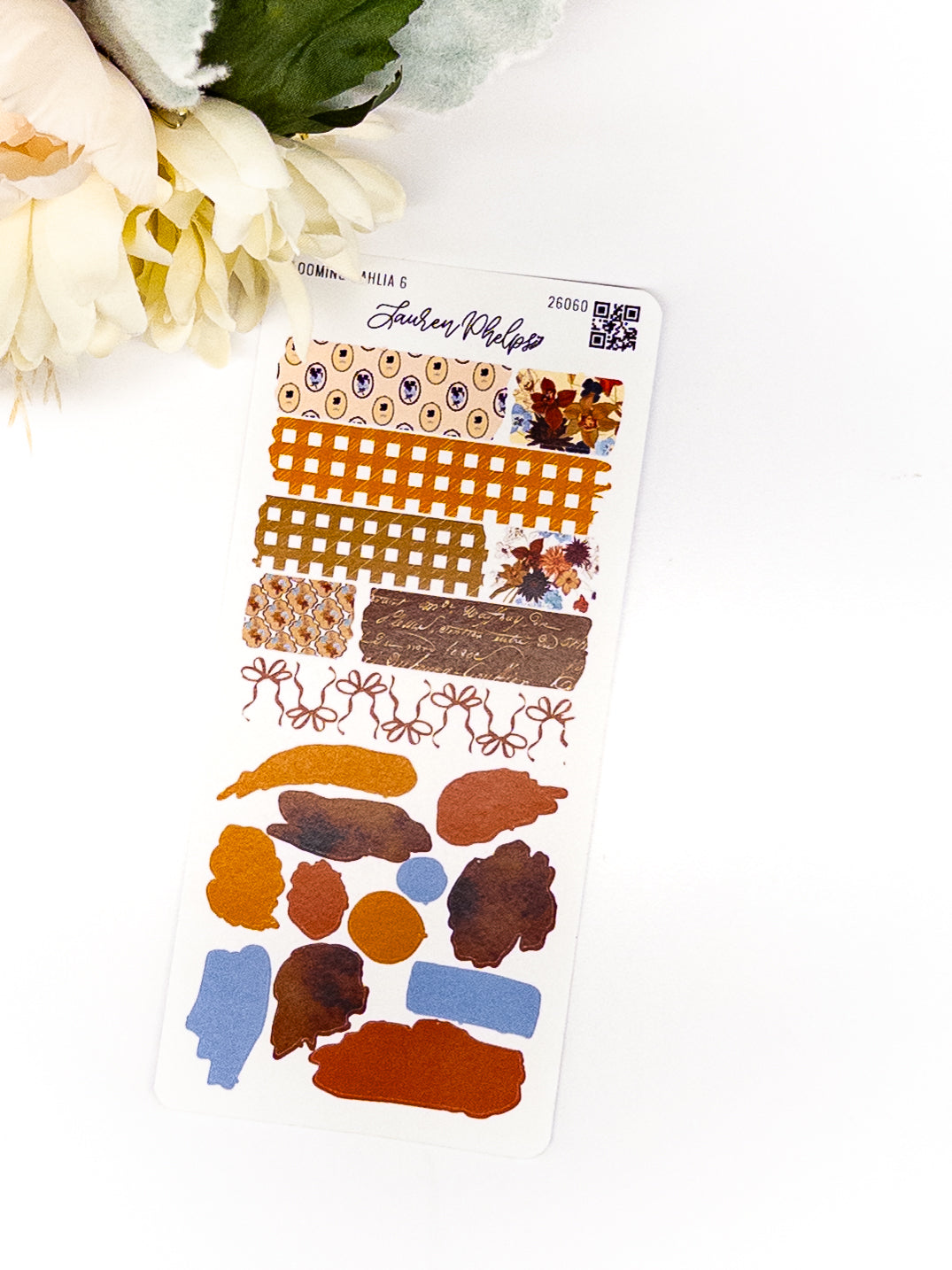 Lauren Phelps Blooming Collection Dahlia 6 deco sticker sheet