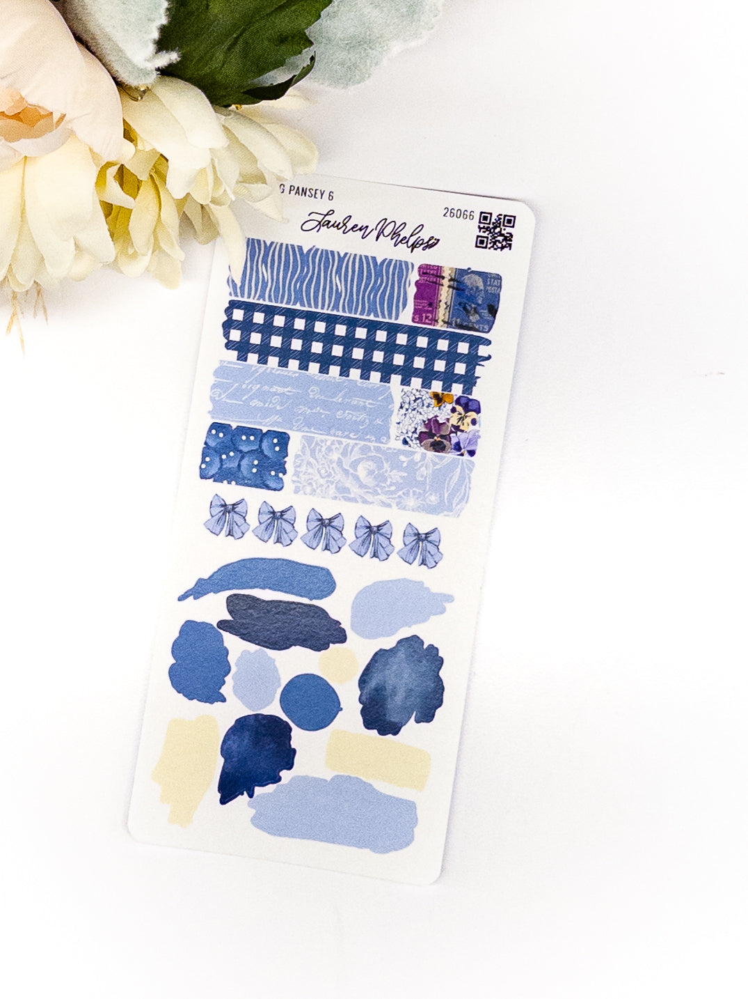 Lauren Phelps Blooming Collection Pansey 6 deco sticker sheet