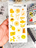 Lauren Phelps Junk Journal Yellow Trinkets deco sticker sheet