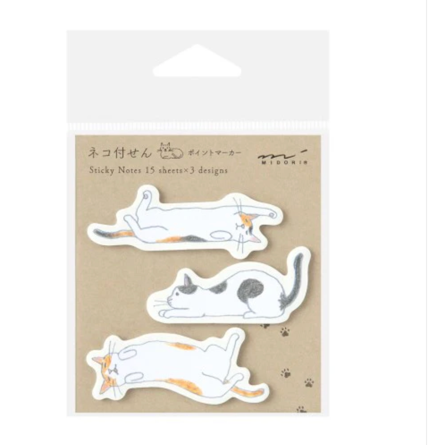 Midori Sticky Notes - Cats Stretching