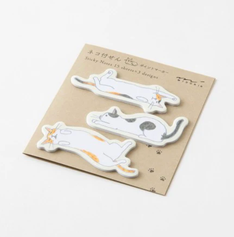 Midori Sticky Notes - Cats Stretching