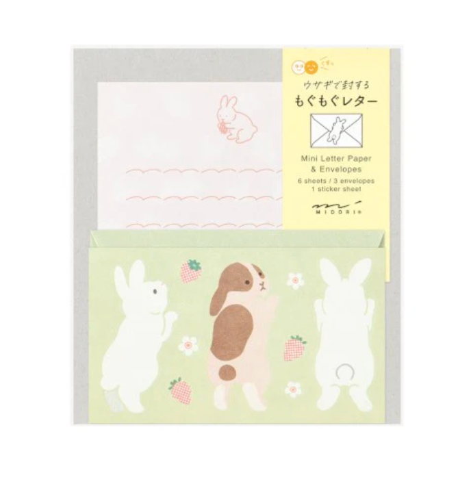 MINI LETTER SET WITH STICKERS- HUNGRY RABBIT