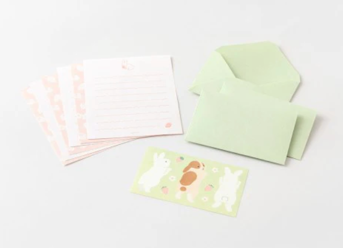 MINI LETTER SET WITH STICKERS- HUNGRY RABBIT