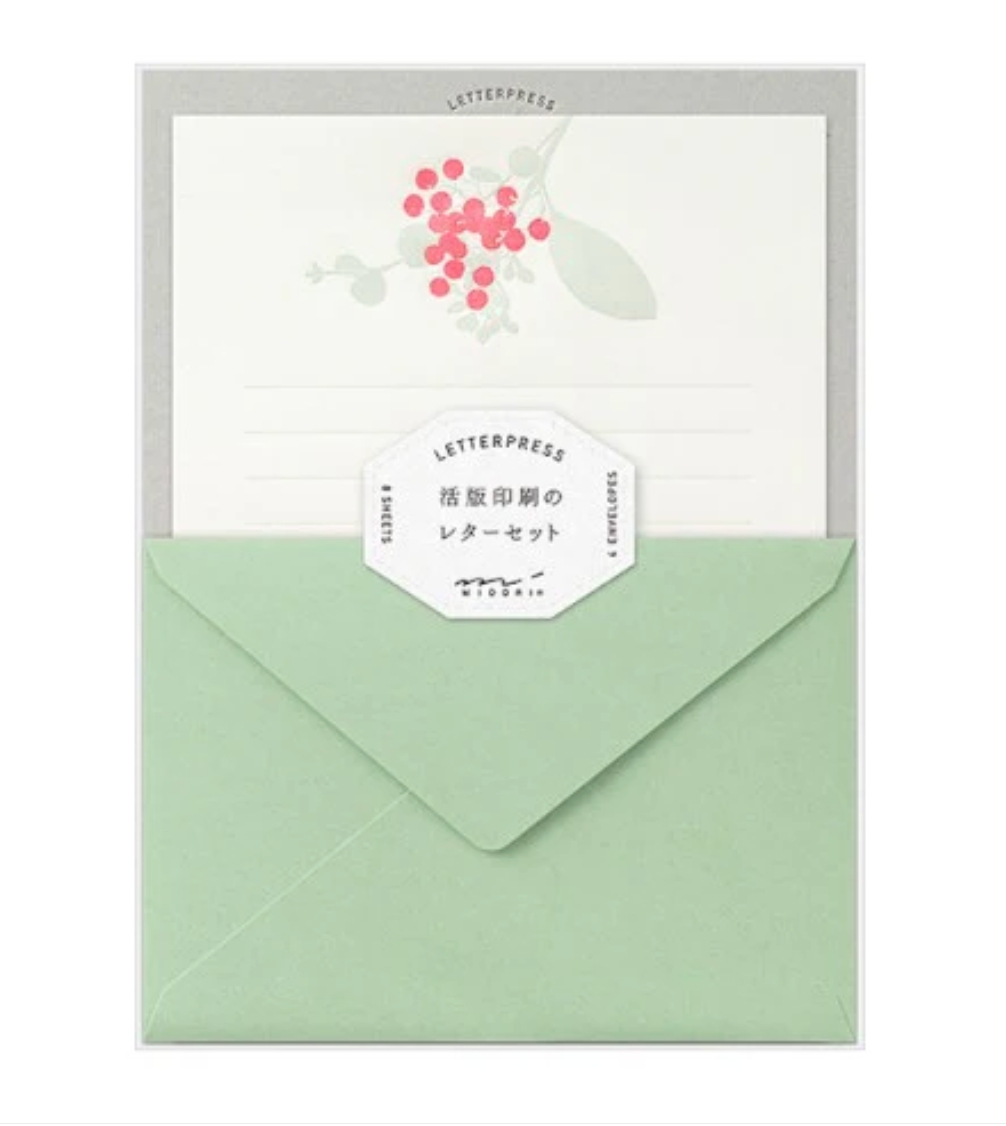 Midori Red Bouquet Letter Set