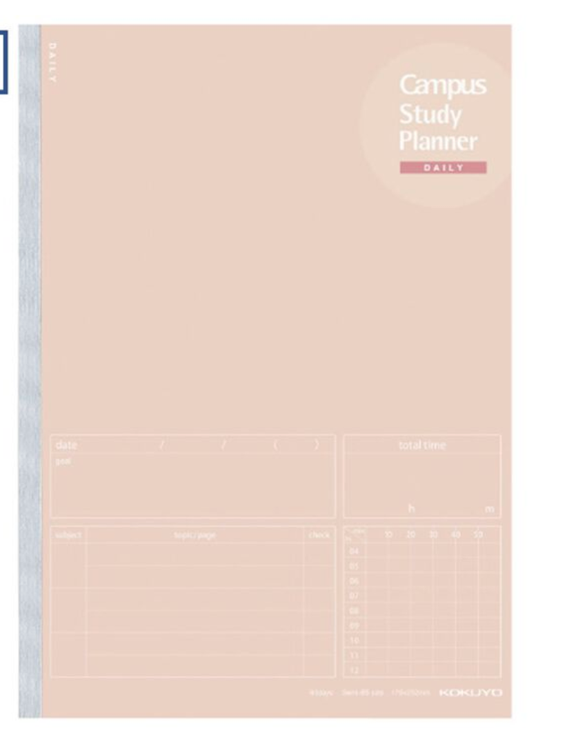 CAMPUS STUDY PLANNER NOTEBOOK A5 DAILY PINK