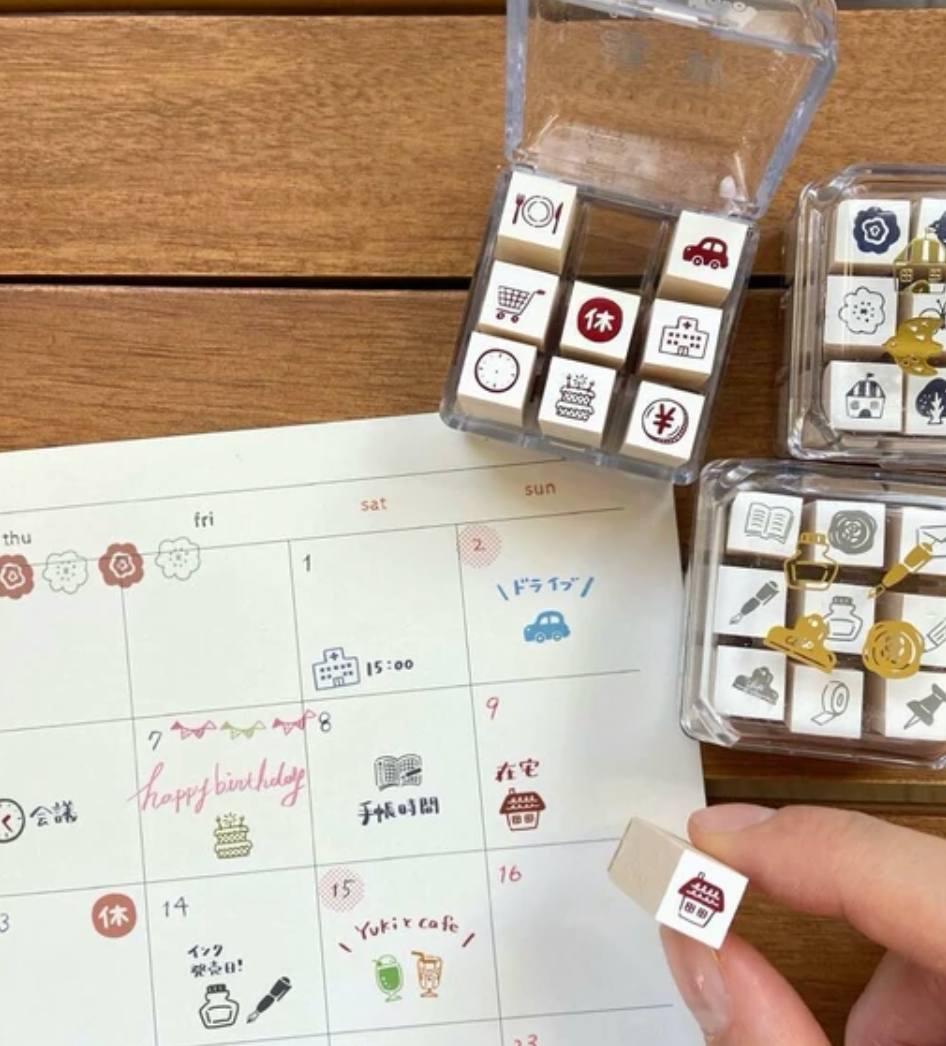 Mini Stationery Stamp Set – 9 Designs