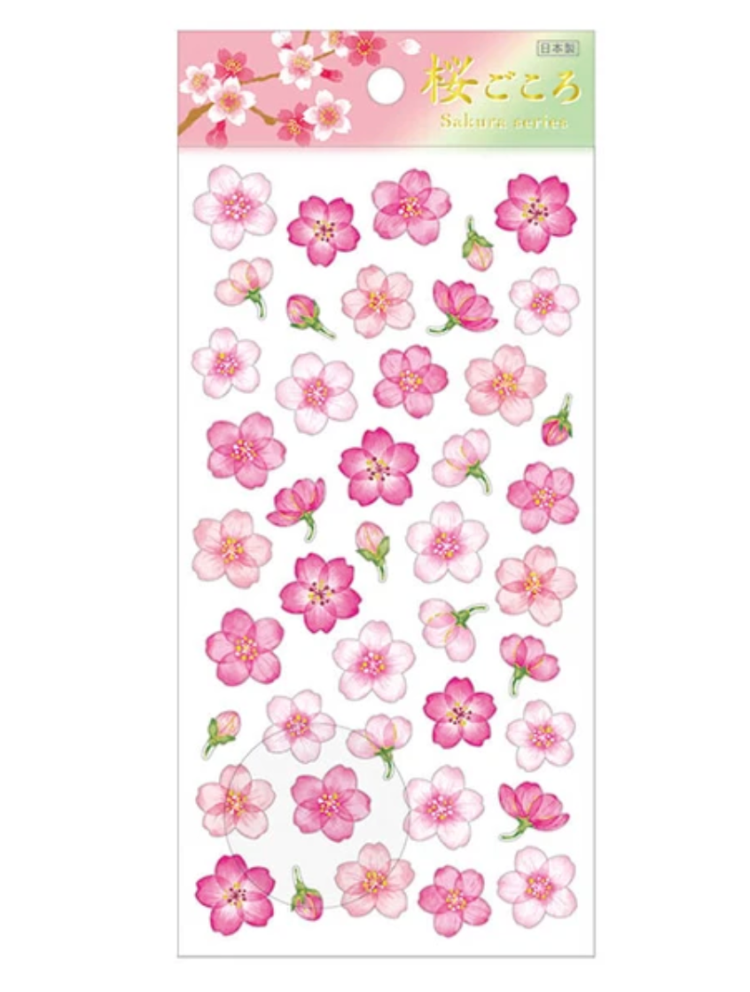 Pink Flowers Sakura Series Sticker Sheet