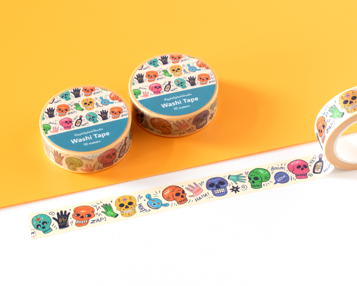 Colorful Skulls Washi Tape